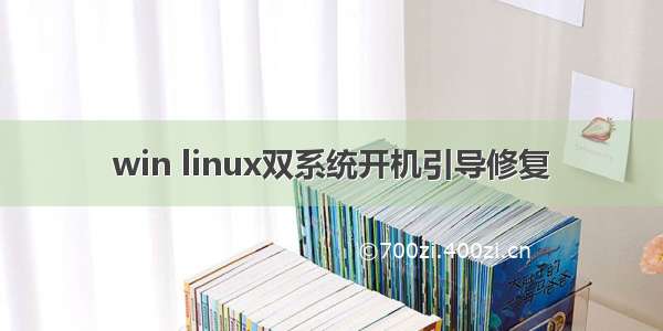 win linux双系统开机引导修复