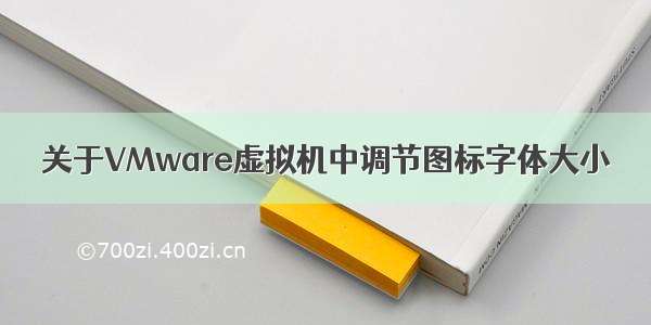 关于VMware虚拟机中调节图标字体大小