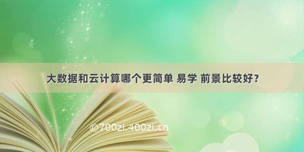 大数据和云计算哪个更简单 易学 前景比较好？