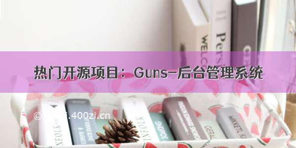 热门开源项目：Guns-后台管理系统