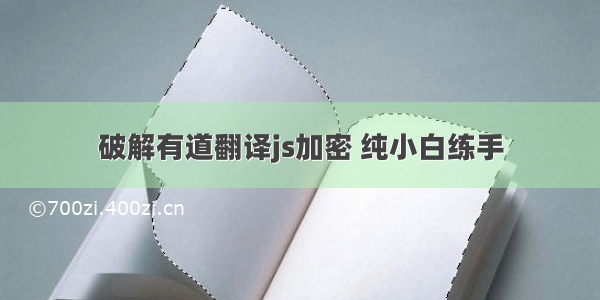 破解有道翻译js加密 纯小白练手