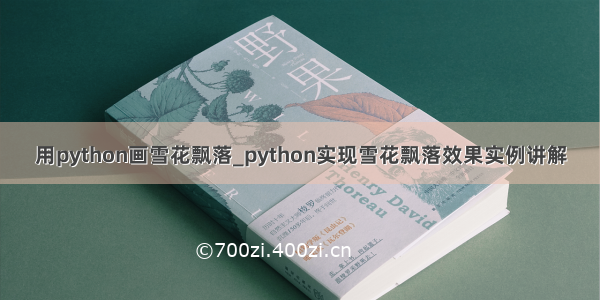 用python画雪花飘落_python实现雪花飘落效果实例讲解