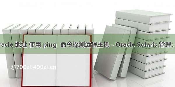 ping oracle 地址 使用 ping  命令探测远程主机 - Oracle Solaris 管理：IP 服务