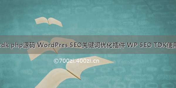 网站tdk php源码 WordPres SEO关键词优化插件 WP SEO TDK使用介绍