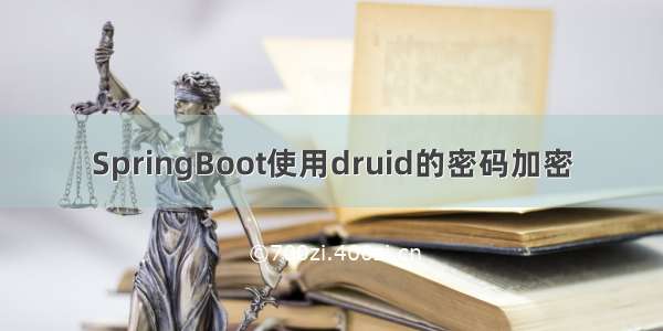 SpringBoot使用druid的密码加密