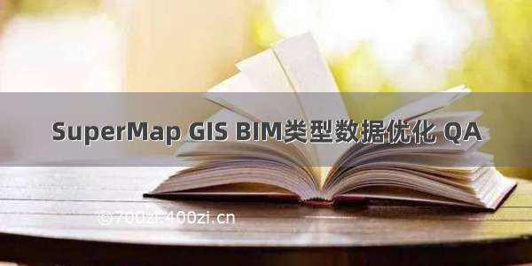 SuperMap GIS BIM类型数据优化 QA