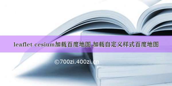 leaflet cesium加载百度地图 加载自定义样式百度地图