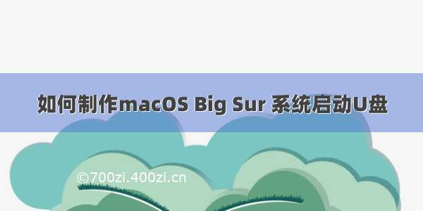 如何制作macOS Big Sur 系统启动U盘