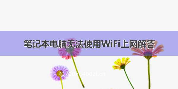 笔记本电脑无法使用WiFi上网解答