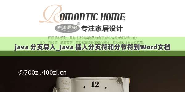 java 分页导入_Java 插入分页符和分节符到Word文档