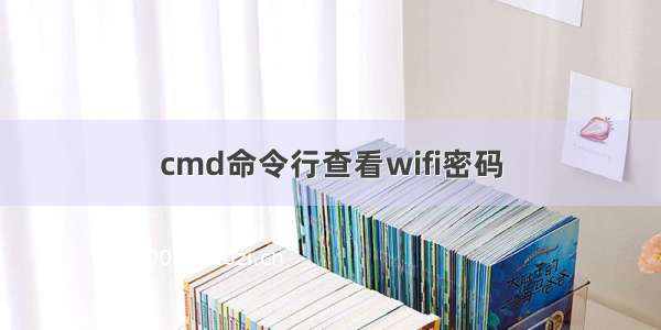 cmd命令行查看wifi密码