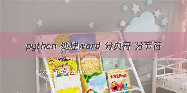 python 处理word 分页符 分节符