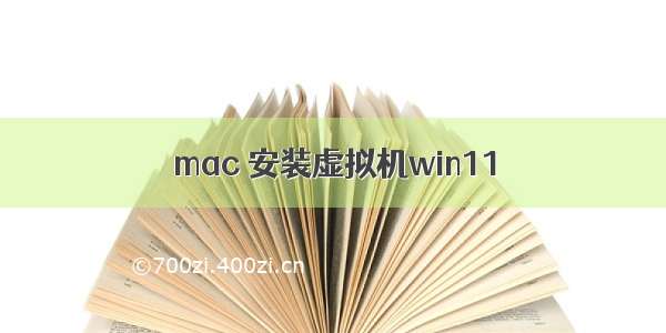 mac 安装虚拟机win11