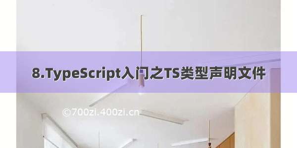 8.TypeScript入门之TS类型声明文件