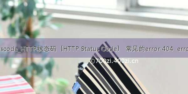 http状态404 vscode_HTTP状态码（HTTP Status Code） 常见的error 404  error 504等的意思