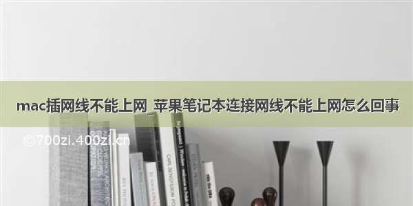 mac插网线不能上网_苹果笔记本连接网线不能上网怎么回事