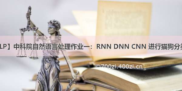 【一起入门NLP】中科院自然语言处理作业一：RNN DNN CNN 进行猫狗分类（pytorch入