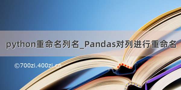 python重命名列名_Pandas对列进行重命名