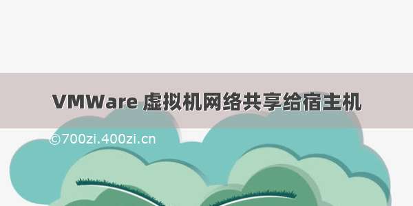 VMWare 虚拟机网络共享给宿主机