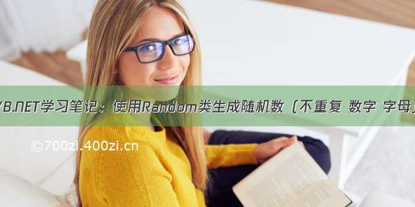 VB.NET学习笔记：使用Random类生成随机数（不重复 数字 字母）