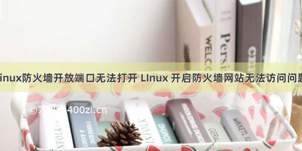 linux防火墙开放端口无法打开 LInux 开启防火墙网站无法访问问题