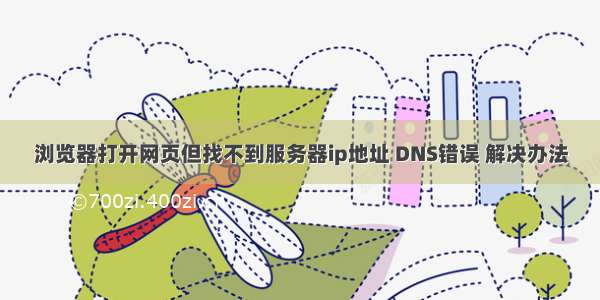 浏览器打开网页但找不到服务器ip地址 DNS错误 解决办法