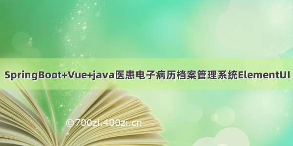 SpringBoot+Vue+java医患电子病历档案管理系统ElementUI