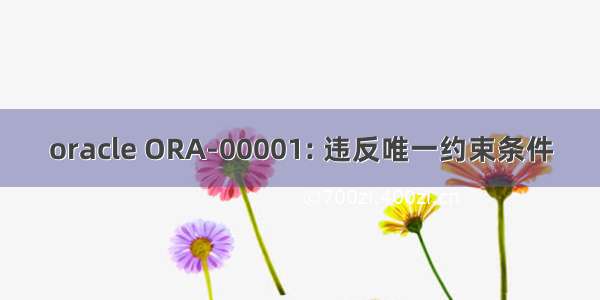 oracle ORA-00001: 违反唯一约束条件