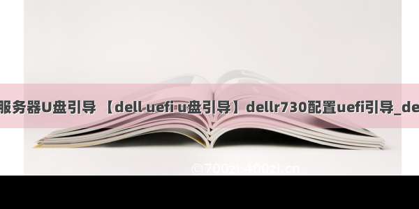 DellR240服务器U盘引导 【dell uefi u盘引导】dellr730配置uefi引导_dell uefi启动