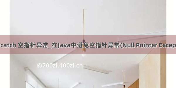 java catch 空指针异常_在Java中避免空指针异常(Null Pointer Exception)