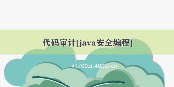 代码审计[java安全编程]