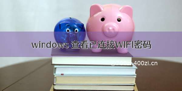 windows 查看已连接WIFI密码