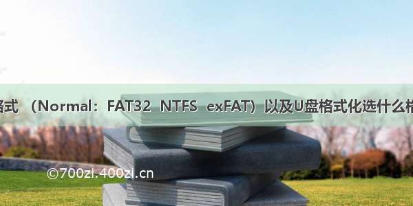 唠唠 U盘格式 （Normal：FAT32  NTFS  exFAT）以及U盘格式化选什么格式好？？？