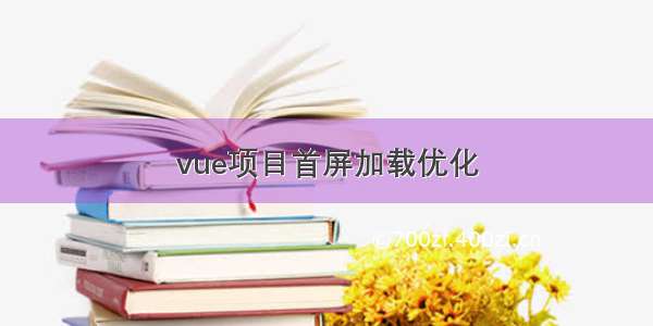 vue项目首屏加载优化