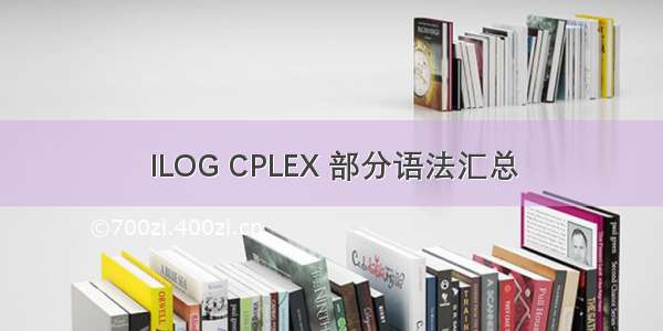 ILOG CPLEX 部分语法汇总