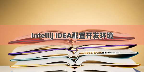 IntelliJ IDEA配置开发环境