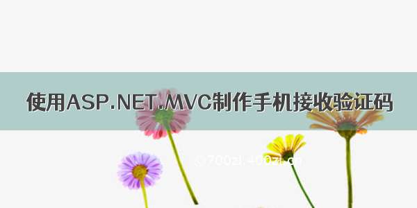 使用ASP.NET.MVC制作手机接收验证码