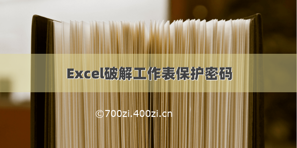 Excel破解工作表保护密码