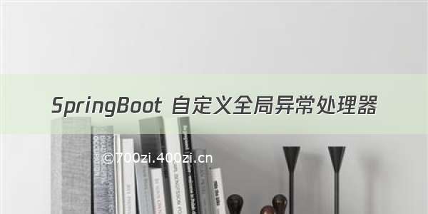 SpringBoot 自定义全局异常处理器