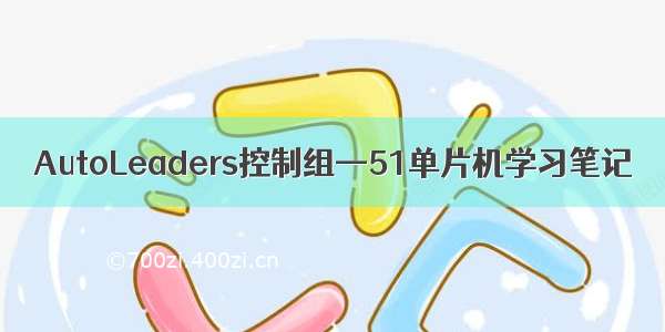 AutoLeaders控制组—51单片机学习笔记