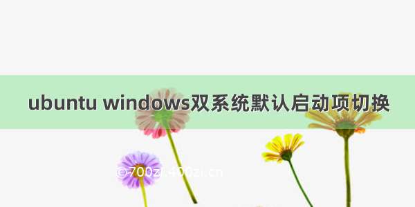 ubuntu windows双系统默认启动项切换