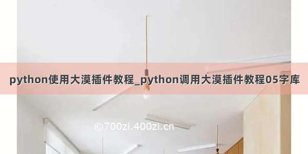 python使用大漠插件教程_python调用大漠插件教程05字库