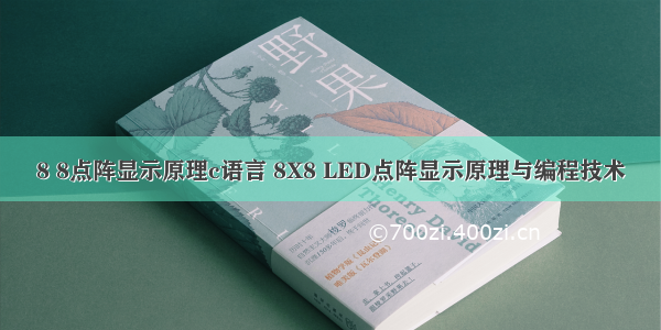 8 8点阵显示原理c语言 8X8 LED点阵显示原理与编程技术