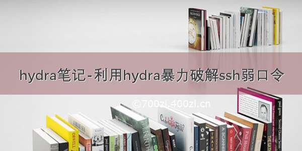 hydra笔记-利用hydra暴力破解ssh弱口令