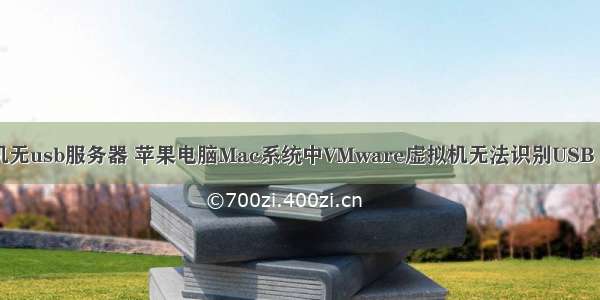 苹果系统虚拟机无usb服务器 苹果电脑Mac系统中VMware虚拟机无法识别USB Key如何解决...