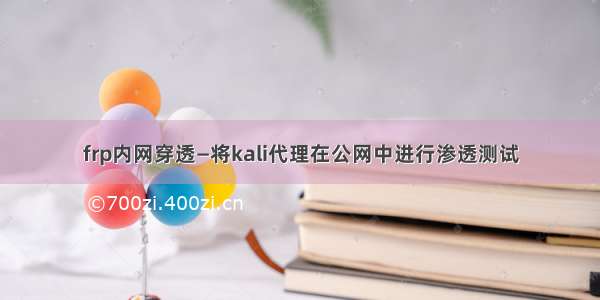 frp内网穿透—将kali代理在公网中进行渗透测试