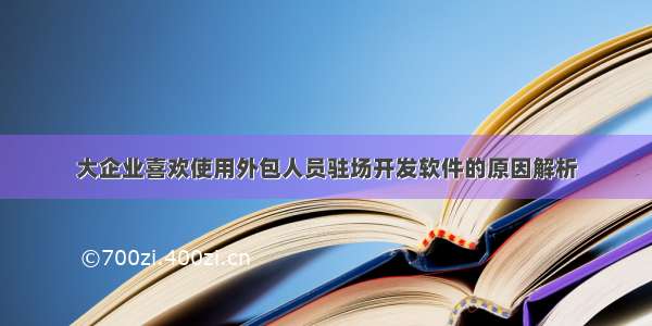 大企业喜欢使用外包人员驻场开发软件的原因解析