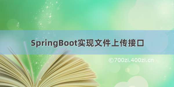 SpringBoot实现文件上传接口