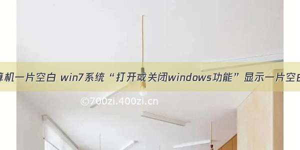 win7打开计算机一片空白 win7系统“打开或关闭windows功能”显示一片空白如何解决...