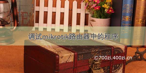 调试mikrotik路由器中的程序